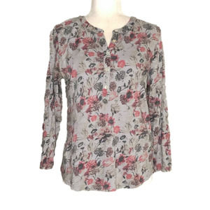 Lucky Brand grey floral top